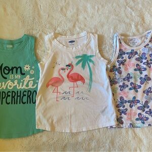 Old Navy Kids' Graphic Tank Tops - Green, White, Multicolor